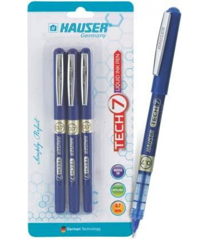 hauser-tech7-gel-pen-(pack of 3-blue)